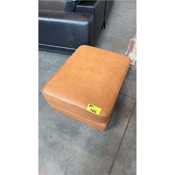 MODERN TAN LEATHER OTTOMAN