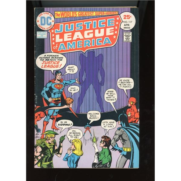 Justice League of America #117 Comic Book (DC, Apr 1975) Hawkman Rejoins