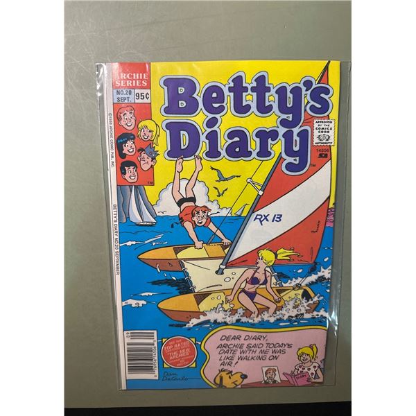Betty's Diary #20 (Archie, 1989) Dan DeCarlo Cover. Flintstones Ad.