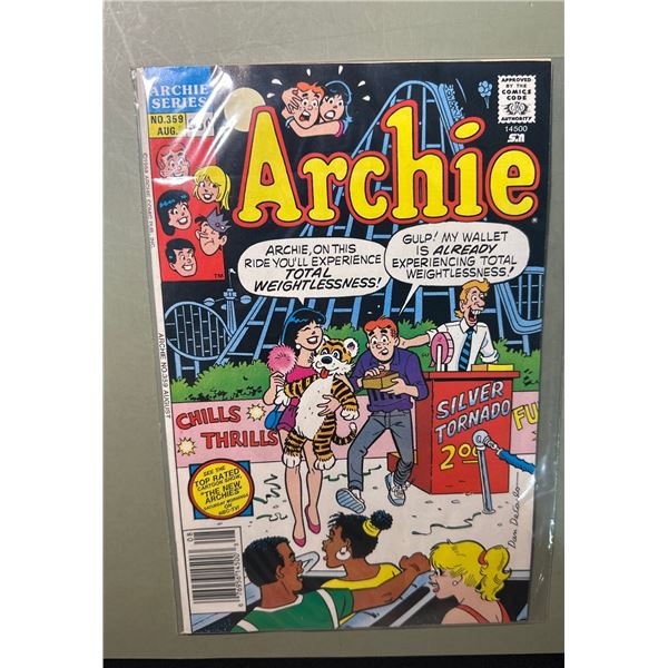 Archie #359 Comic Book (Aug 1988, Archie) Amusement Park Cover