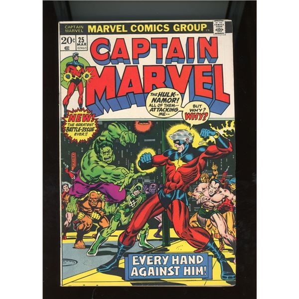 Captain Marvel #25 (Marvel Comics Group, May 1973) - Every Hand Against Him!