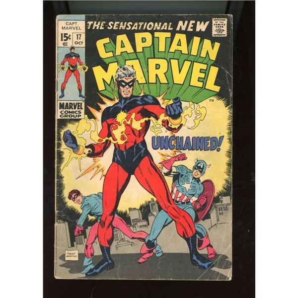 Captain Marvel #17 Marvel Comics (Oct 1969) - New Costume, Rick Jones