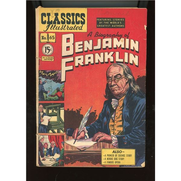 Classics Illustrated #65 A Biography of Benjamin Franklin (1949)