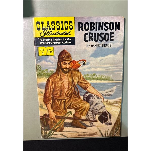 Classics Illustrated #10 Robinson Crusoe Comic Book (Gilberton, 15¢ Cover)