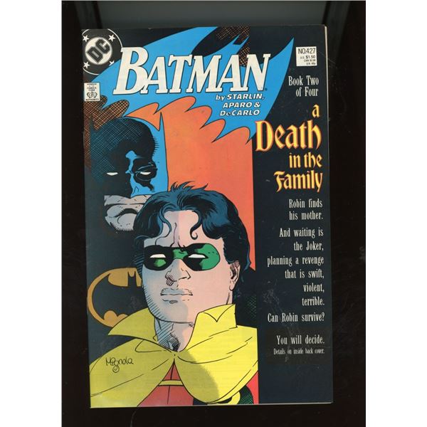 Batman #427 Comic Book (1988) DC Comics A Death in the Family Part 2