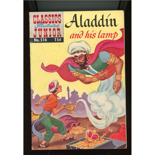 Classics Illustrated Junior #516 Aladdin and his lamp (May 1955) 15Â¢