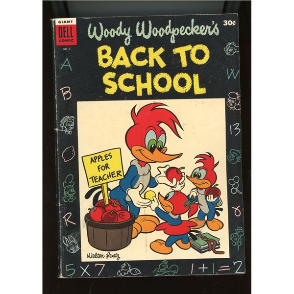 Dell Giant Woody Woodpecker's Back to School Comic No. 3 (1954)