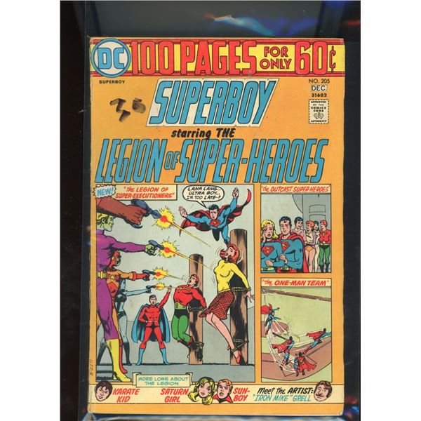 DC Comics Superboy #205 Starring The Legion of Super-Heroes Dec 1974