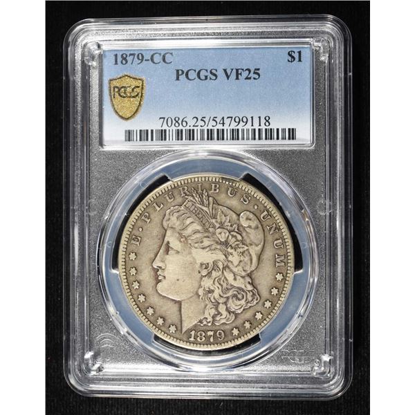 1879-CC MORGAN DOLLAR PCGS VF-25 LOOKS ALMOST XF