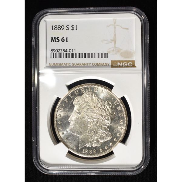 1889-S MORGAN DOLLAR NGC MS-61