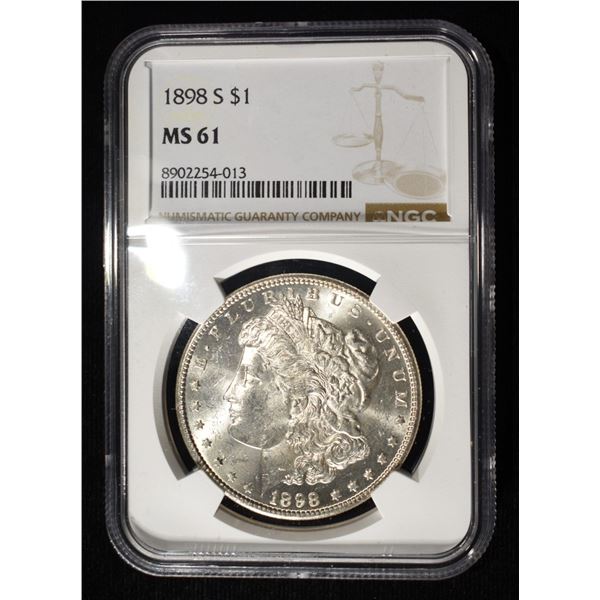 1898-S MORGAN DOLLAR NGC MS-61