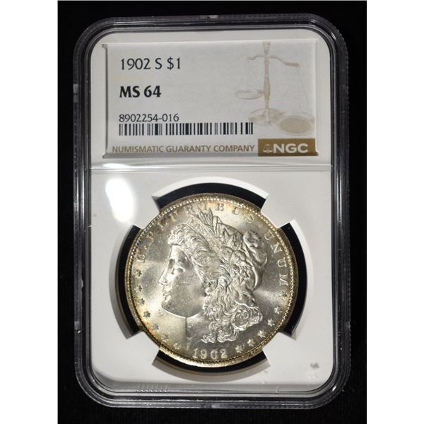 1902-S MORGAN DOLLAR NGC MS-64