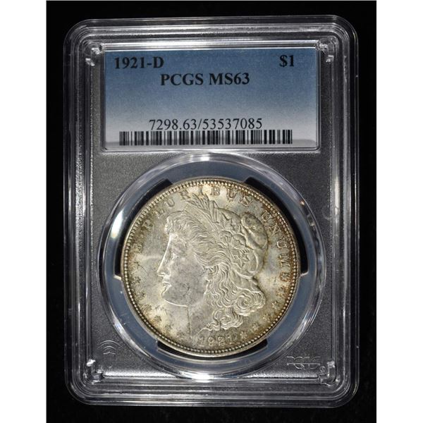 1921-D MORGAN DOLLAR PCGS MS-63