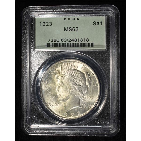 1923 PEACE DOLLAR PCGS MS63