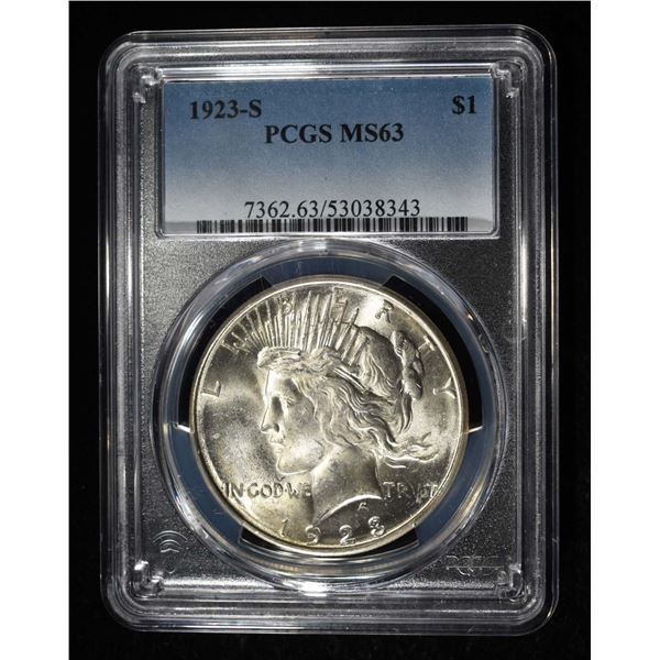 1923-S PEACE DOLLAR PCGS MS-63