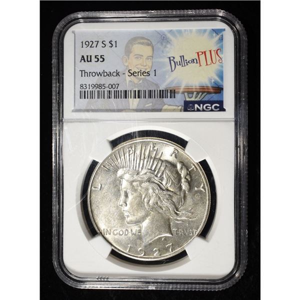 1927-S PEACE DOLLAR NGC AU-55