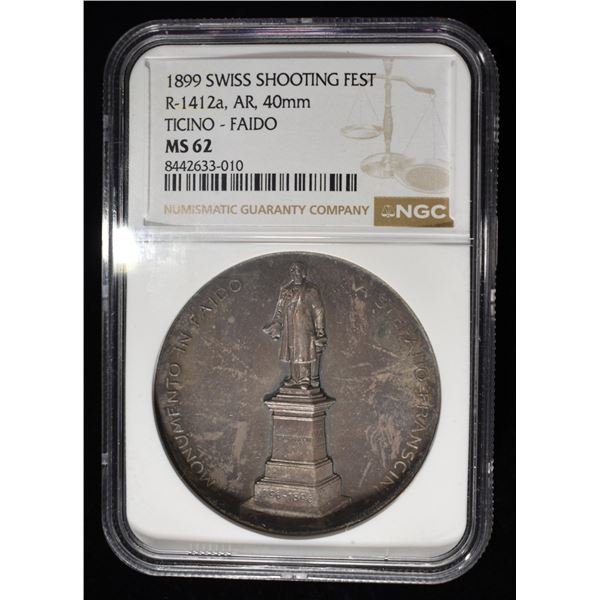 1899 SWISS SHOOTING FEST TICINO-FAIDO NGC MS-62