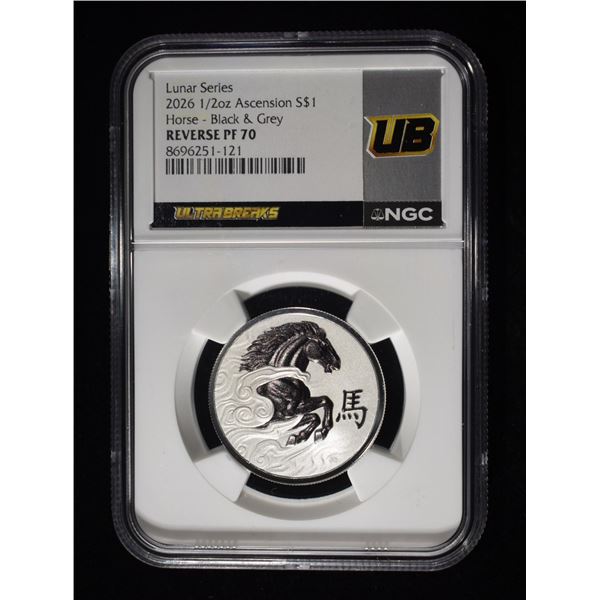 2026 ASCENSION 1/2 OZ SILVER HORSE NGC REV PF-70