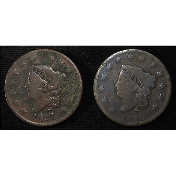 1817 15 STARS & 1819 LARGE CENTS