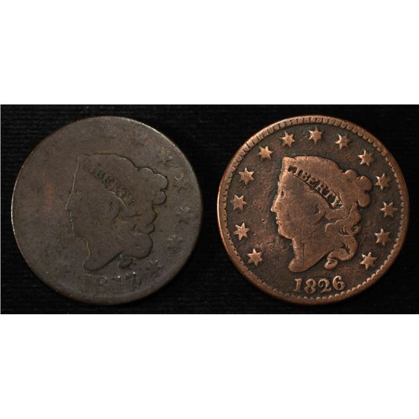 1817 & 1826 LARGE CENTS