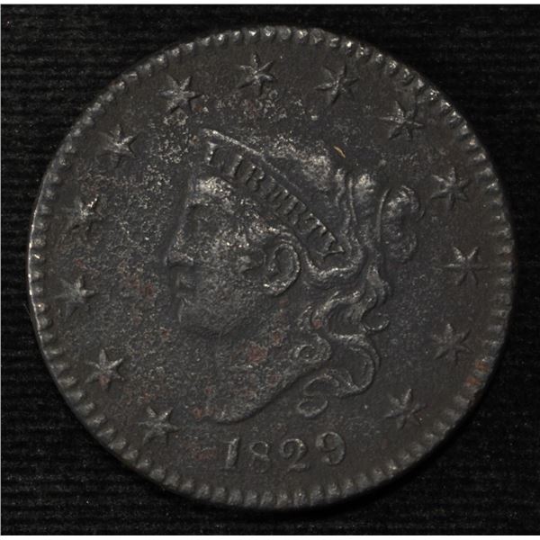 1829 LARGE CENT VF POROUS