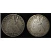 Image 1 : 1853 & 1854 SEATED LIBERTY HALF DOLLARS