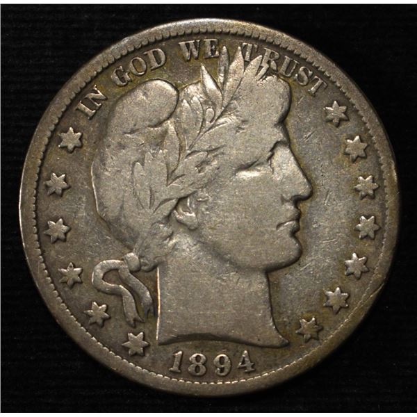 1894-O BARBER HALF DOLLAR VG