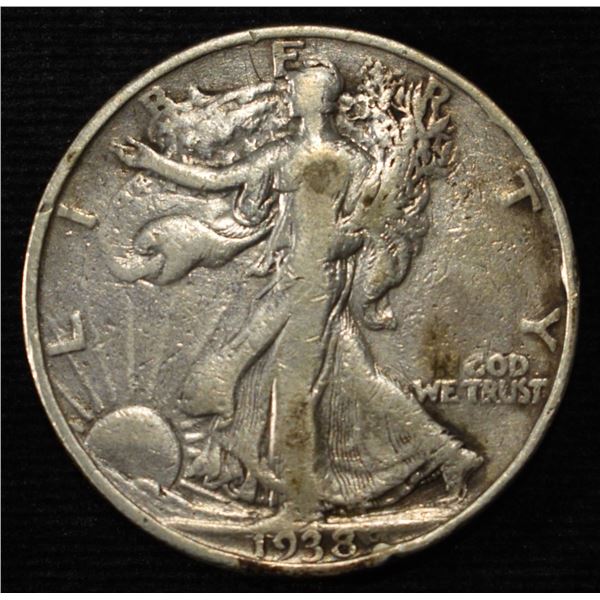 1938-D WALKING LIBERTY HALF VF