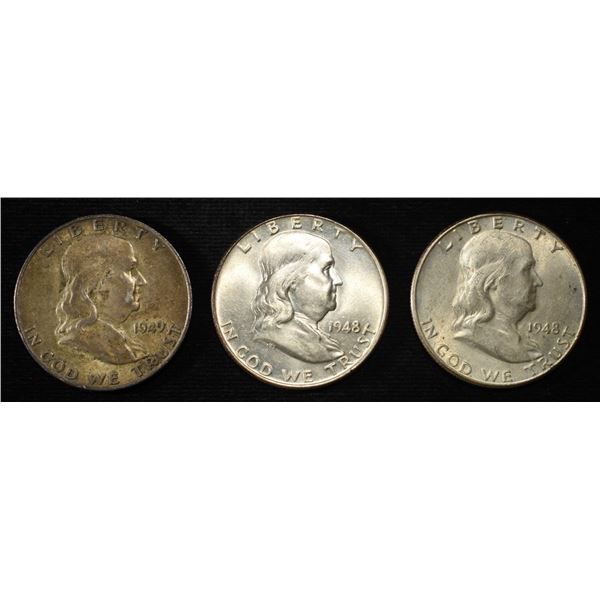 1948-P,D & 1949-D FRANKLIN HALVES