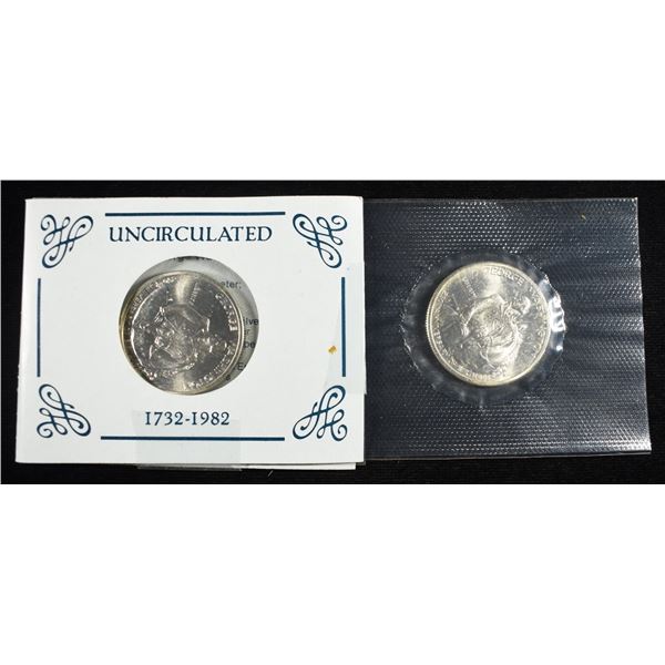 (2) 1982-D 50C COMMEMS GEORGE WASHINGTON