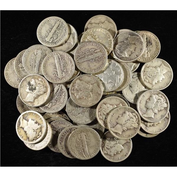 (50) MERCURY DIMES