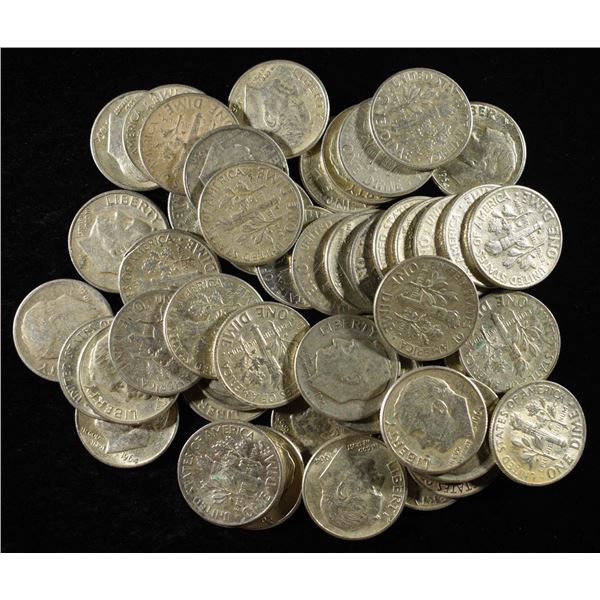 (50) 90% SILVER ROOSEVELT DIMES