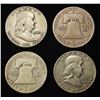 Image 2 : (10) 90% SILVER FRANKLIN HALF DOLLARS