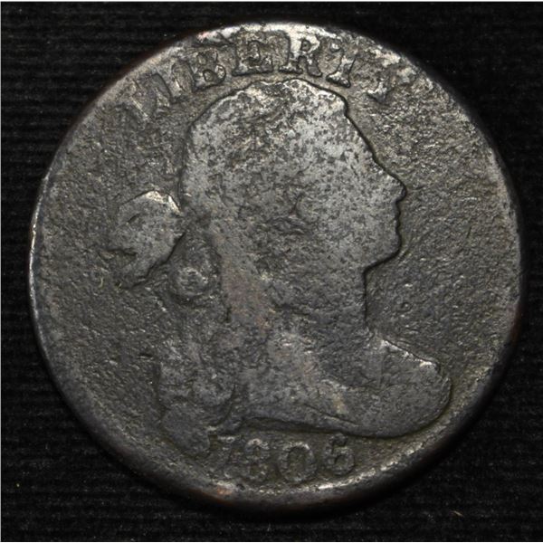 1806 DRAPED BUST LARGE CENT VG