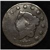 Image 1 : 1823 CORONET HEAD LARGE CENT FINE DAMAGED
