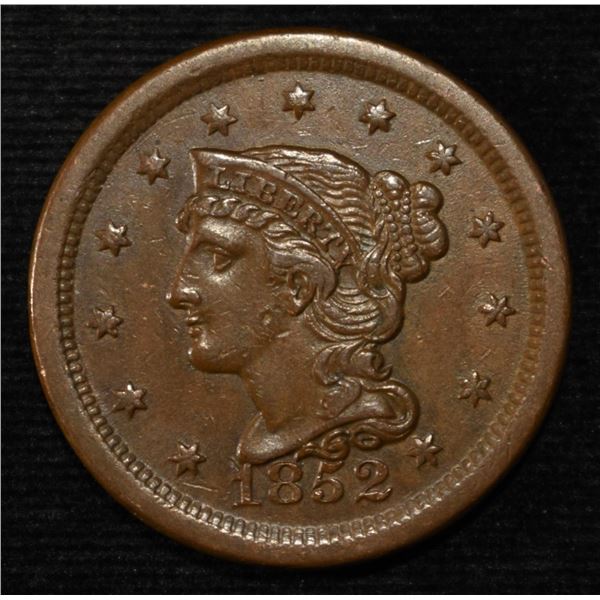 1852 BRAIDED HAIR LARGE CENT CH AU