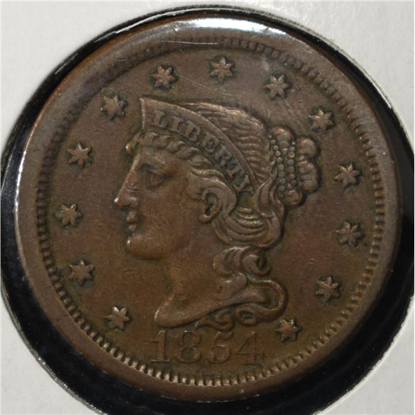 1854 BRAIDED LARGE HAIR CENT