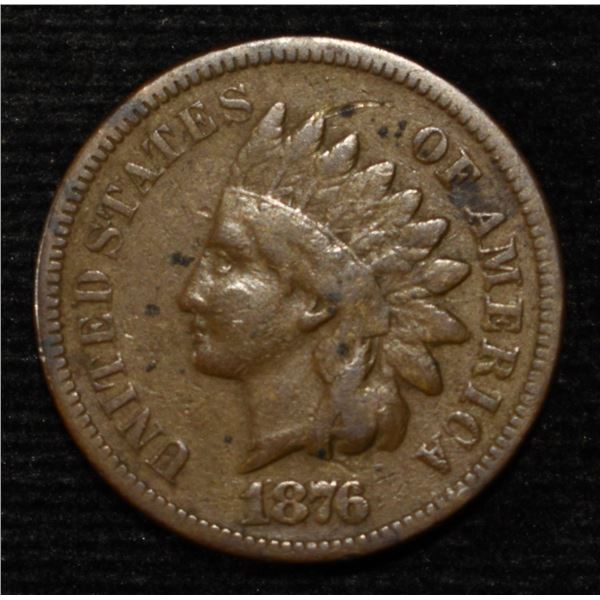 1876 INDIAN CENT FINE