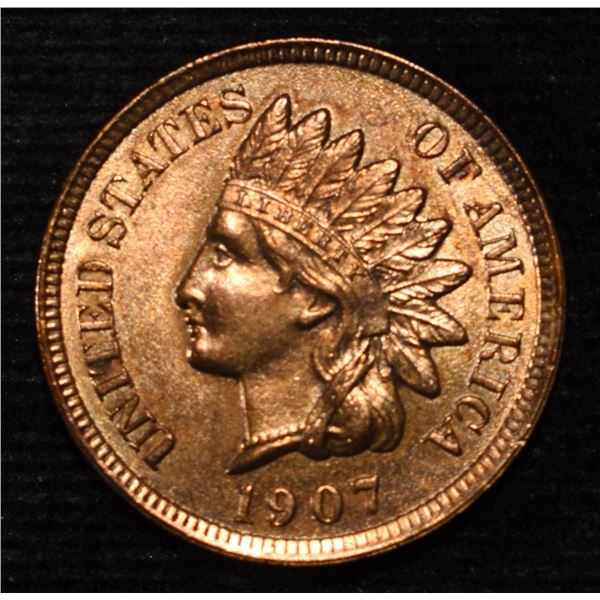 1907 INDIAN CENT CH BU NEARLY FULL RED