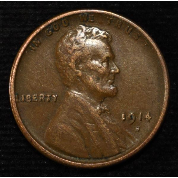 1914-S WHEAT CENT XF