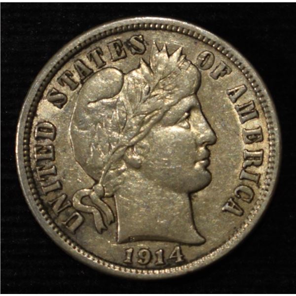 1914-D BARBER DIME CH AU
