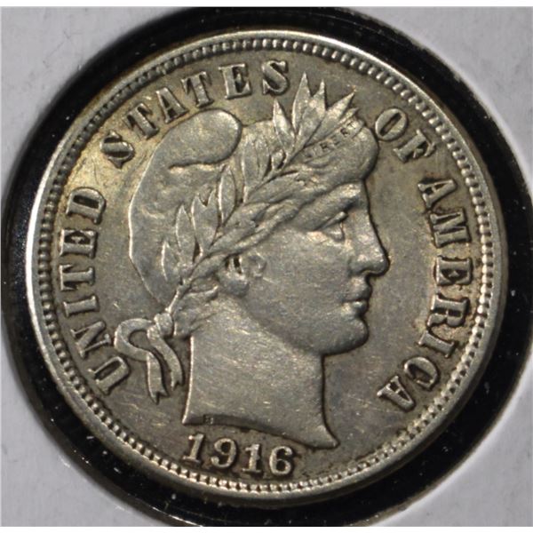 1916 BARBER DIME CH AU/UNC