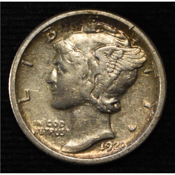 1920-S MERCURY DIME AU