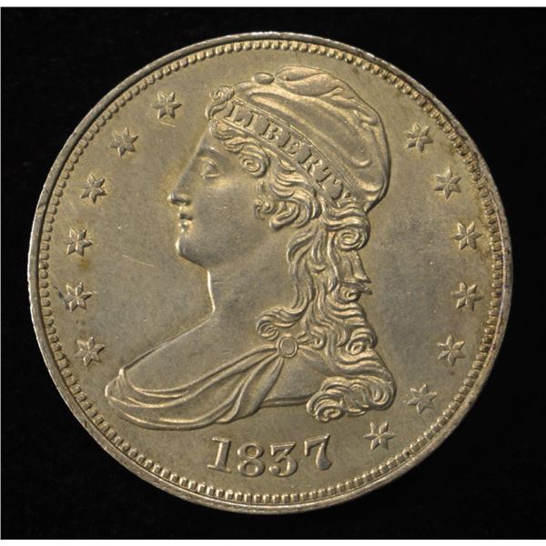 1837 REEDED EDGE BUST HALF DOLLAR BU