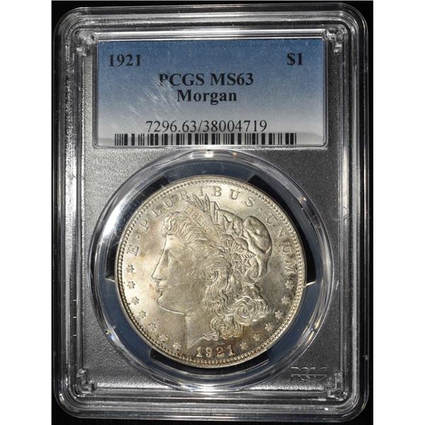 1921 MORGAN DOLLAR PCGS MS-63