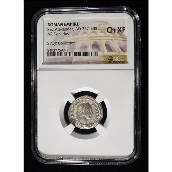 AD 222-235 SEV. ALEXANDER AR DENARIUS NGC CH XF