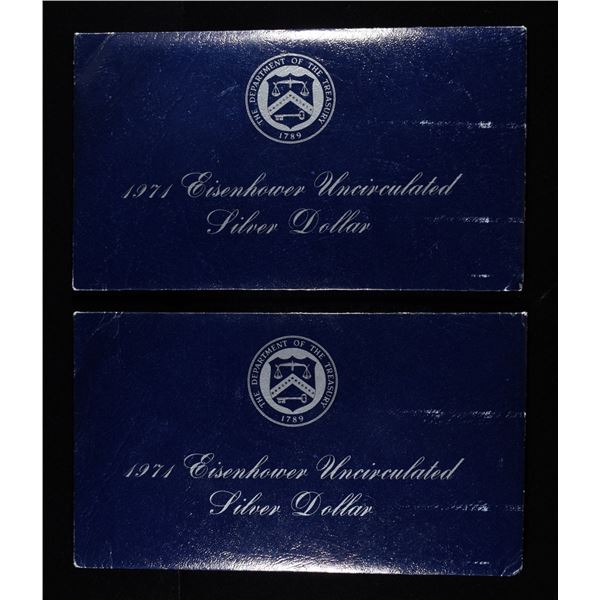 (2) 1971 EISENHOWER UNC SILVER DOLLARS