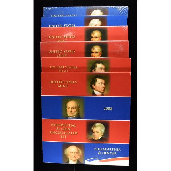 (2) 2007, (2) 08 & (2) 09 $1 PRESIDENTIAL UC SETS