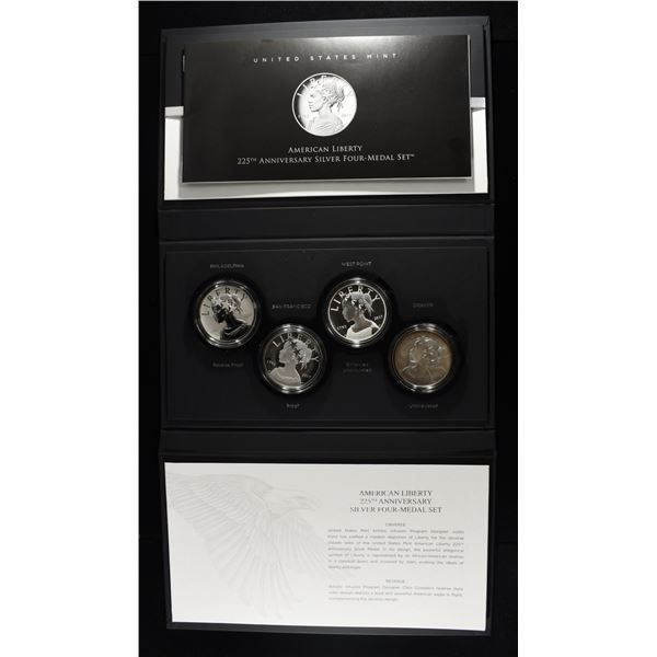 AMERICAN LIBERTY 225TH ANNIV SILVER FOUR MEDAL SET