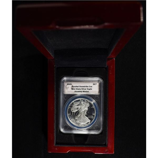 2009 AMERICAN SILVER EAGLE OVERSTRIKE PRIVATELY MI